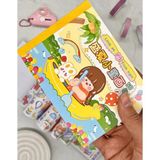 Kağıt Gemi Dükkan Kawaii 50 Yaprak Sevimli Kız ve Arkadaşları Sarı Defter Sticker /Etiket/Çıkartma/Bullet Journal ScrapBook