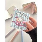 Kağıt Gemi Dükkan Lucky Day Tavşan Pastalı Sert Kapaklı 130 Yaprak Renkli Mini Planlayıcı/not Defteri/mıknatıslı Ajanda