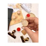 Kağıt Gemi Dükkan Mini Ahşap Dairesel Vintage For You Desenli Mühür / Damga / Kaşe / Kitap Mührü Stamp / Seal 1512S836
