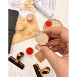 Kağıt Gemi Dükkan Mini Ahşap Dairesel Vintage For You Desenli Mühür / Damga / Kaşe / Kitap Mührü Stamp / Seal