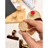 Kağıt Gemi Dükkan Mini Ahşap Dairesel Vintage Love Desenli Mühür / Damga / Kaşe / Kitap Mührü Stamp / Seal