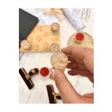 Kağıt Gemi Dükkan Mini Ahşap Dairesel Vintage Miss You Desenli Mühür / Damga / Kaşe / Kitap Mührü/ Stamp / Seal 1512S837