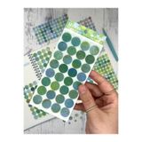 Kağıt Gemi Dükkan Monet Garden Yeşil 6 Yaprak 312 Adet Yuvarlak Kağıt Sticker/Etiket/Çıkartma/Postit/Post-it
