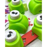 Kağıt Gemi Dükkan Nota Desenli Yeşil Mini Delgeç Tekli 3x2 cm Ölçülerle Kullanışlı