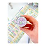 Kağıt Gemi Dükkan Pastel Renkli Nokta Çizgi Şerit 2m 504 Adet Tek Tek Çıkartmalı Sticker Washi Bant/Etiket/Çıkartma