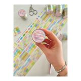 Kağıt Gemi Dükkan Pastel Renkli Yuvarlak ve Çizgi Desenli 2m 570Adet Tek Tek Çıkartma Sticker Washi Bant/Etiket/Çıkart