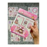 Kağıt Gemi Dükkan Seven Magic 12 Yaprak 108 Adet Koyu Pembe Postit Ve Sticker Seti/Yapışkanlı Kağıt/ Etiket/Çıkartma