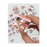 Kağıt Gemi Dükkan Sevimli Kırmızı Şapkalı Kız Tek Tek Çıkartmalı 2m 48 Adet Washi Bant/Washi Tape/Sticker/Bullet Journal/Masking Tape/Desenli Bant