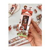 Kağıt Gemi Dükkan Sevimli Kız Ve Tavşan Kırmızı 3'lü Washi Bant Seti(3*2m)/washi Tape/masking Tape/desenli Bant