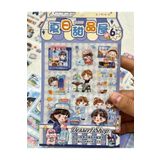 Kağıt Gemi Dükkan Sevimli Tatlı Dükkanı 6 Yaprak 60 Adet Şeffaf Pet Mavi Sticker Set/Etiket/Çıkartma/Su Geçirmez/Bullet Journal Mavi 1512S296