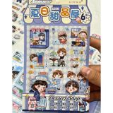 Kağıt Gemi Dükkan Sevimli Tatlı Dükkanı 60 Adet Şeffaf Pet Mavi Sticker Set /Etiket/Çıkartma / Su Geçirmez / Bullet Journal