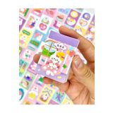 Kağıt Gemi Dükkan Sevimli Tavşan 50 Yaprak Mor Defter Sticker/Etiket/Çıkartma/Bullet Journal/Defter Süsleme/Scrapbook Mor 1512S312