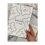 Kağıt Gemi Dükkan Sevimli Tavşanlar Desenli Spiralli Binder B5 Defter/Scrapbook/Notebook/Bullet Journal Renkli 1512S551