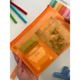 Kağıt Gemi Dükkan Turuncu Yarı Şeffaf Küçük Boy Çift Bölme Fermuarlı Organizer Dosya Çantası (23*16.5cm)/toparlayıcı - 0 - --