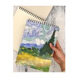 Kağıt Gemi Dükkan Van Gogh Selvi Ağaçlı Buğday Tarlası Desenli Çizim Defteri 50 Yaprak Renkli 1512S612