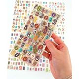 Kağıt Gemi Dükkan Vintage Harfler Rakamlar ve Semboller Temalı 6 Yaprak 289 Adet Sticker Set / Etiket / Çıkartma