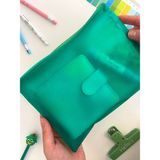 Kağıt Gemi Dükkan Yeşil Yarı Şeffaf Küçük Boy Çift Bölme Fermuarlı Organizer Dosya Çantası (23*16.5cm)/toparlayıcı - 0 - --
