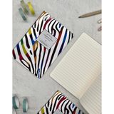 Kağıt Gemi Dükkan Zebra Desenli Çok Renkli Çizgili 40 Yaprak Defter / Notebook / Okul Defteri