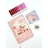 Kağıt Gemi Küçük Prens Temalı Journal Seti Pembe Renk Defter/ Postit/ Bordo Indeks Pembe Lale Klips