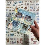 Kağıt Gemi Mevsimler Serisi Kış Masalı Temalı 4 Bölüm 100 Yaprak 484 Adet Kutu Şeffaf Sticker Seti/etiket/çıkartma