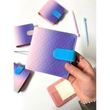 Kağıt Gemi Mini Boy Mor Pembe Tonlarda Mıknatıslı Pu Deri Kapaklı 80 Yaprak Sürdürülebilir Ajanda/planner/binder Defter(Çizgili, Değiştirilebilir Sayfa)
