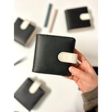 Kağıt Gemi Mini Boy Siyah Beyaz Mıknatıslı Pu Deri Kapaklı 80 Yaprak Sürdürülebilir Ajanda/planner/binder Defter(Çizgisiz, Değiştirilebilir Sayfa)