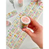 Kağıt Gemi Pastel Renkli Yıldız Kalp Çiçek 2m 1032 Adet Tek Tek Çıkartmalı Sticker Washi Bant/etiket/çıkartma