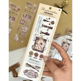 Kağıt Gemi The Imprint Of Time Mühür ve Damga Temalı 6 Yaprak Şeffaf Pet Sticker/Etiket/Çıkartma
