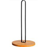 Kağıt Havluluk - Kaymaz Ahşap Tabanlı Ahşap Kağıt Havluluk, Minimalist Modern Stil, Mutfak, Ev, Ofis için Tezgah Kağıt Havlu Dispenseri - Siyah Kağıt Havlu Standı - Mutfak Hediyesi