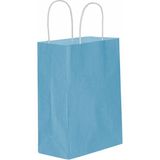 Kağıt Hediye Çantası Düz Renk Battal Boy 31X41 CM (25 Adet) Mavi