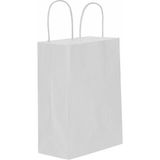 Kağıt Hediye Çantası Düz Renk Büyük Boy 25X31 CM (25 Adet) Beyaz