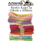 Kagit Ip 12 Renk 1 Paket Kraft Kagit Ip 12 Li 30 Metre Hobi Hediye Paketleme Kagit Ip