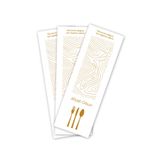 Kağıt Sülfit Çatal Kaşık Bıçak Kılıfı 100 Adet - 8cm x 24CM (Parmak Izi Desenli) Tek Kullanımlık