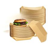 Kağıt Tabak Küçük boy 100'lü Kullan At Gıda Sunum Tepsisi Sızdırmaz Hamburger Patates Sosisli Çerez Piknik Servis İçin