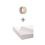 KAĞITSAN Gknx Set 150 Adet 60x40 Tabak-bardak Sarma Taşıma Taşınma Kağıdı + 1 Adet 45x100 Koli Bandı