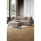 Kagu Corner Flavia Köşe Takımı Puflu Kadife Modern Tasarım 70 cm Derinlikte Metal İskelet - Kahverengi