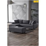 Kagu Corner Flavıa Kose Takımı Puflu Koyu Grı
