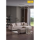 Kagu Corner Flavia Köşe Takımı Puflu Krem