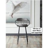 Kagu Relax Plus Tel Sandalye Modern Tasarım Kadife Oturumlu Mutfak-Cafe Metal Gövde - Gri