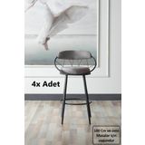 Kagu Relax Plus Tel Sandalye Mutfak-Cafe 4'Lü