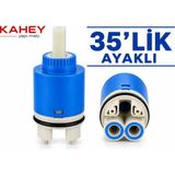 Kahey 35 mm Tek Saplı Ayaklı Banyo Bataryası, Musluk Vanası Için Musluk Kartuşu -2 Adımlı Seramik Disk Kartuş