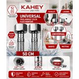 Kahey 50 cm Paslanmaz Çelik Örgülü Flex Hortum – 3/8"x3/8" Klozet & Taharet Musluğu Bağlantı Hortumu