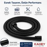 Kahey Siyah Banyo Duş Spiral Hortumu 150CM