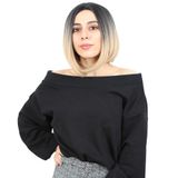 Kahkülsüz Düz Kısa Fiber Sen Peruk / Siyah / Balköpüğü Ombreli