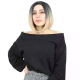 Kahkülsüz Düz Kısa Fiber Sentetik Peruk - Siyah / Balköpüğü Ombreli H9041-2F24-Pm-14X