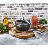 Kahramanlar 3406 24 No Stone Black Derin Tencere