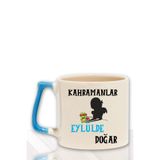 Kahramanlar Bu Ayda Doğar Baskılı Eş Arkadaş Baba Doğum Babalar Gününe Hediyelik Kulplu Kupa Bardak, QBLK5411-M-9