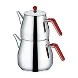 Kahramanlar Çelik 4 Parça Prizma Orta Boy Çaydanlık Takımı - 1,10 - 2 Litre