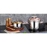 Kahramanlar Delux Rose 4-6 lt Paslanmaz Çelik Matik Düdüklü Tencere Seti 2'li - 2145 - Gül Kurusu - 4 - 6 L Set