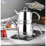 Kahramanlar Enza Platin Çaydanlık 1.80 lt Dem Haznesi 2.80 lt Çay Haznesi Paslanmaz Çelik